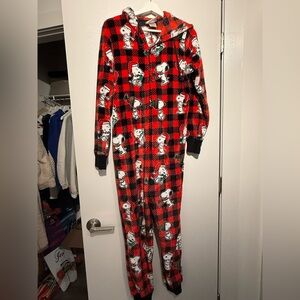 munki munki Red Plaid Kids Footie with Cartoon Design